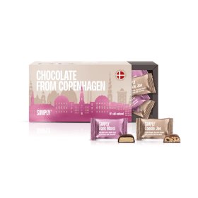 Simply Chocolate Copenhagen gaveæske pink, 18 stk.